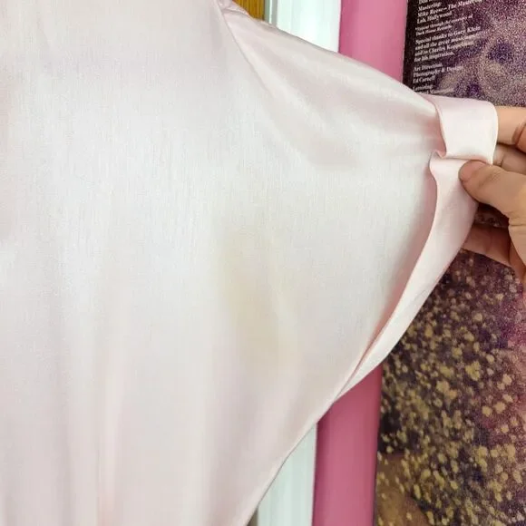 Vintage 80s Baby Pink Midi Dress - Picture 7 of 7